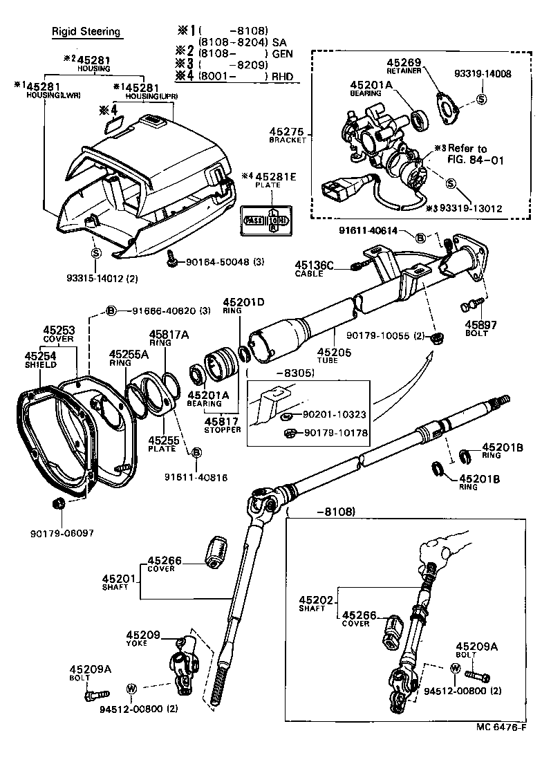 45275-12090 BRACKET, STEERING COLUMN, UPPER product image