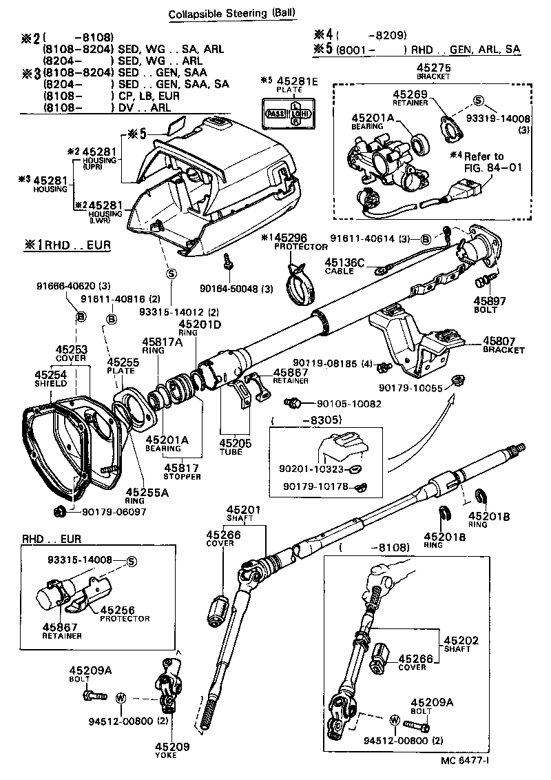 45275-12090 BRACKET, STEERING COLUMN, UPPER product image