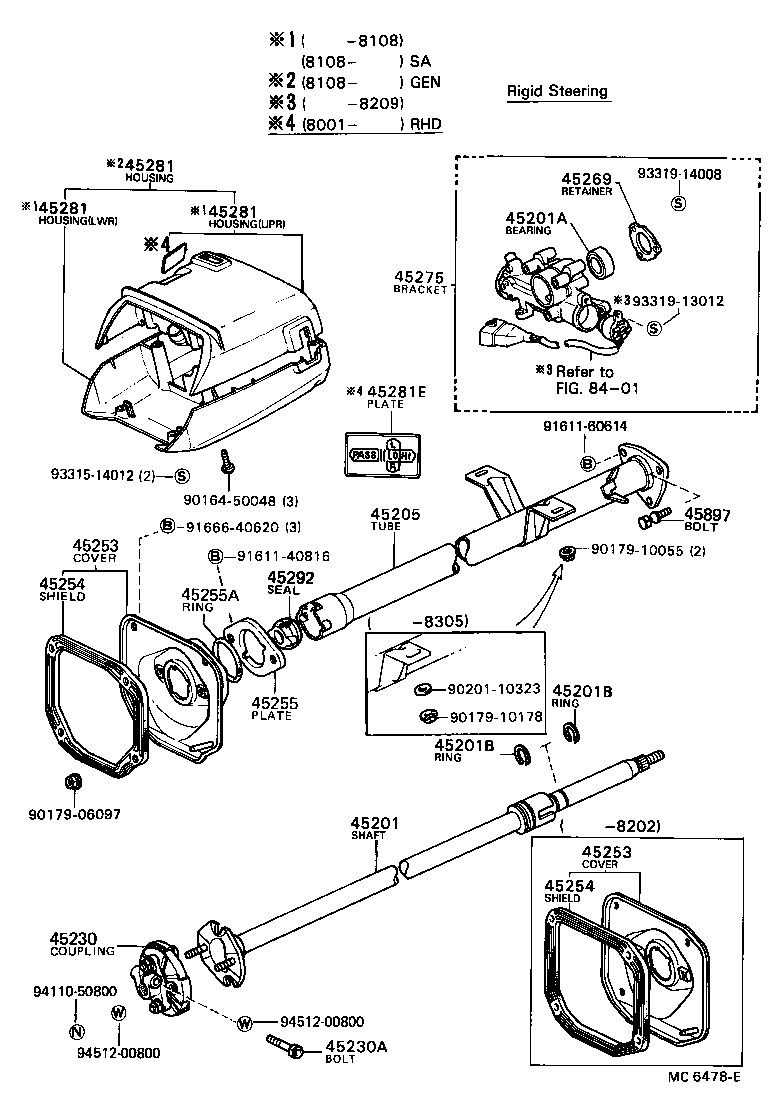 45275-12090 BRACKET, STEERING COLUMN, UPPER product image