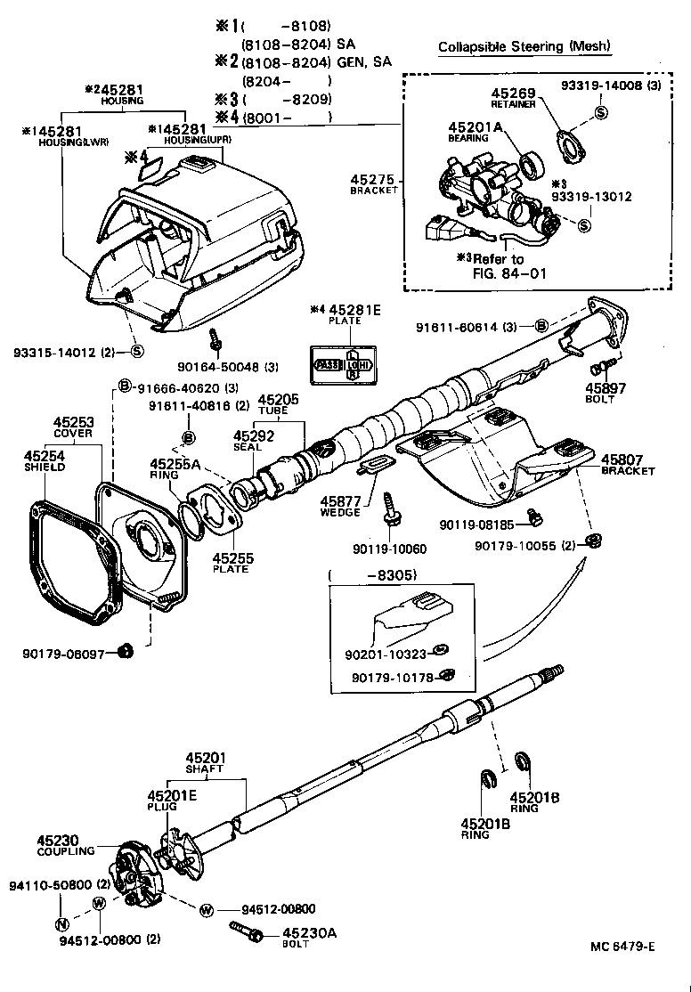 45275-12090 BRACKET, STEERING COLUMN, UPPER product image