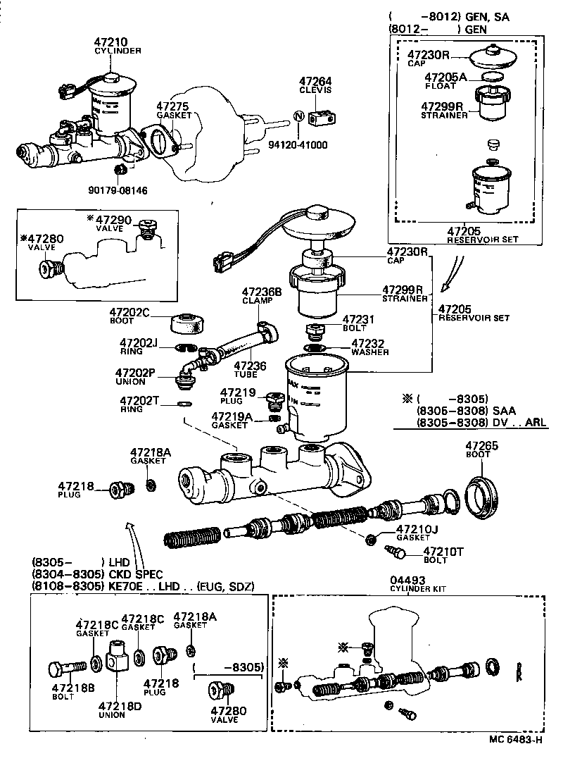 47201-12331 CYLINDER ASSY, MASTER, W/O BOOSTER product image
