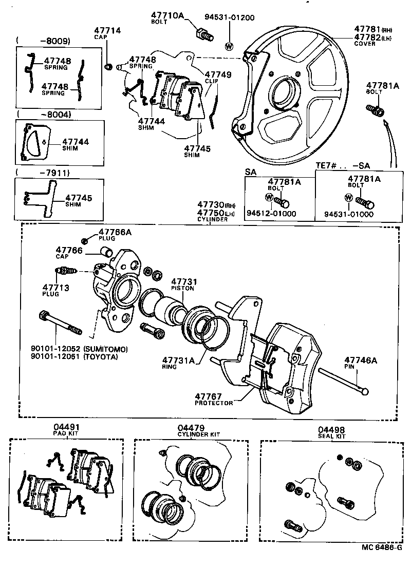 04479-12060 CYLINDER KIT, DISC BRAKE, FRONT product image