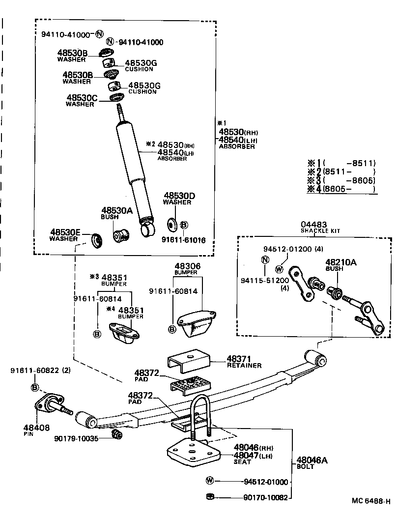 48047-13060 SEAT SUB-ASSY, SPRING U BOLT, LH product image