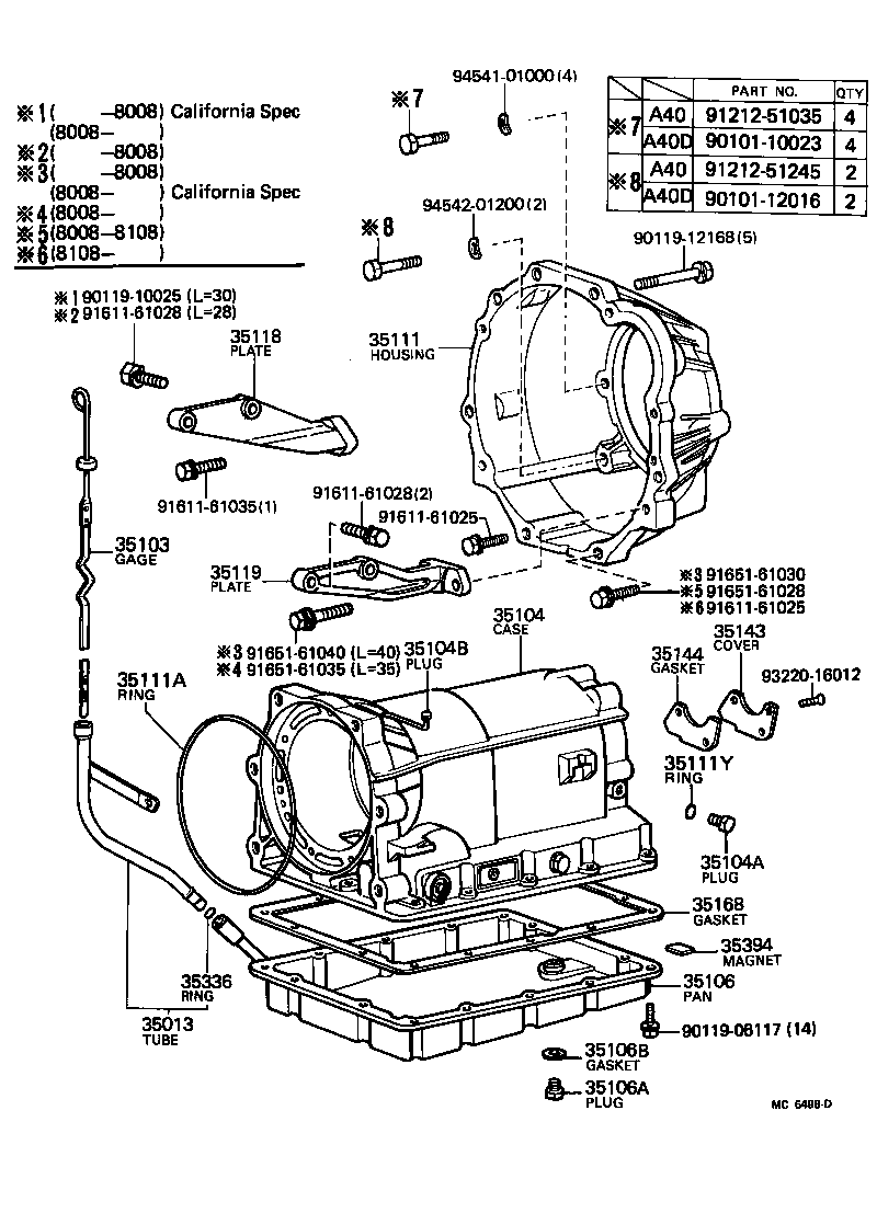 Toyota 35104-22023 CASE SUB-ASSY, AUTOMATIC TRANSMISSION