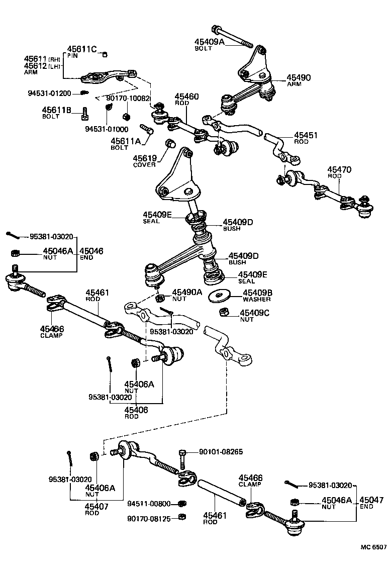 45490-19245 ARM ASSY, STEERING IDLER product image