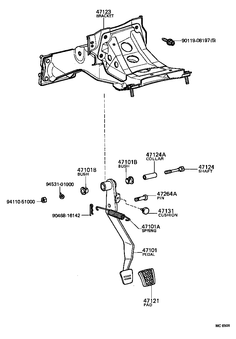 55106-12480 BRACKET, BRAKE PEDAL product image