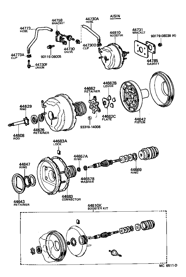 Toyota 44758-12150 BRACKET, VACUUM CHECK VALVE