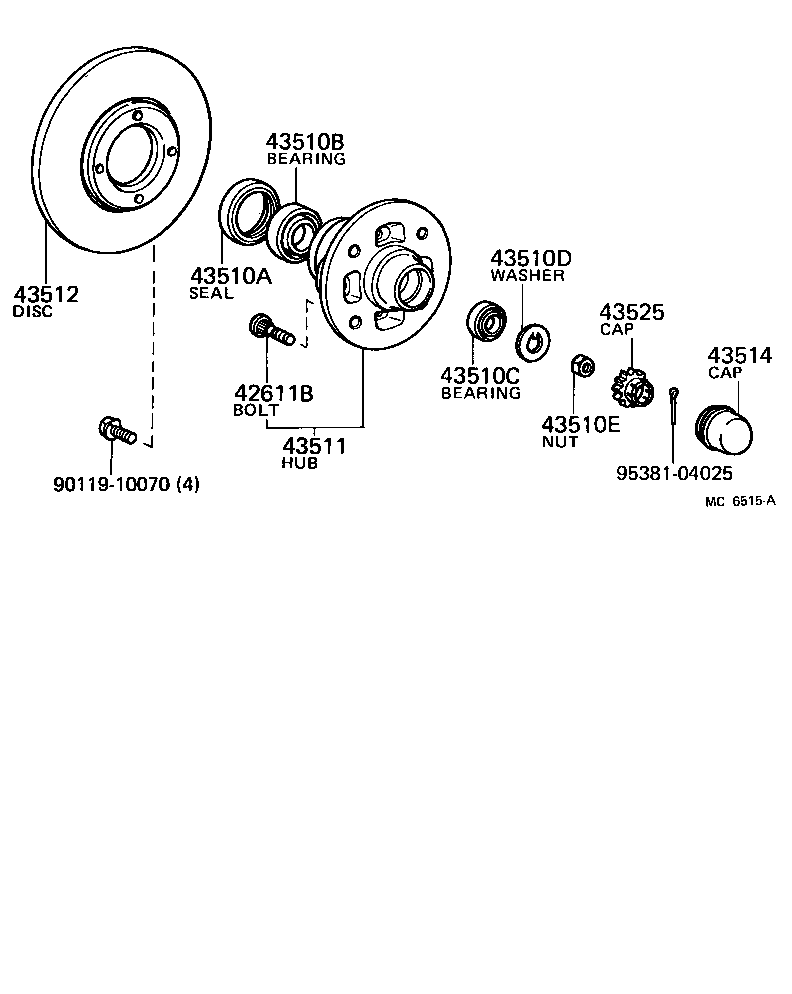 Toyota 43512-12120 DISC, FRONT