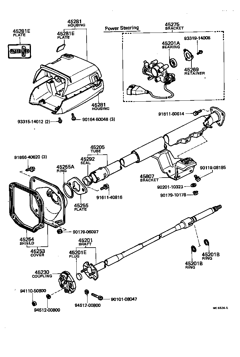 45025-12090 COVER, STEERING COLUMN HOLE product image