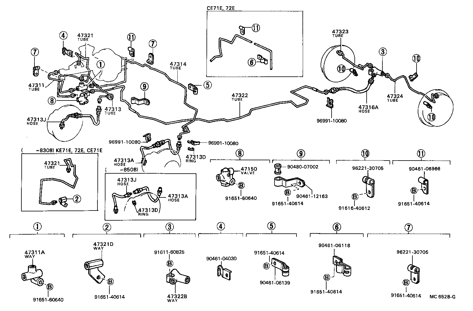 47323-13010 TUBE, REAR BRAKE, NO.2 product image
