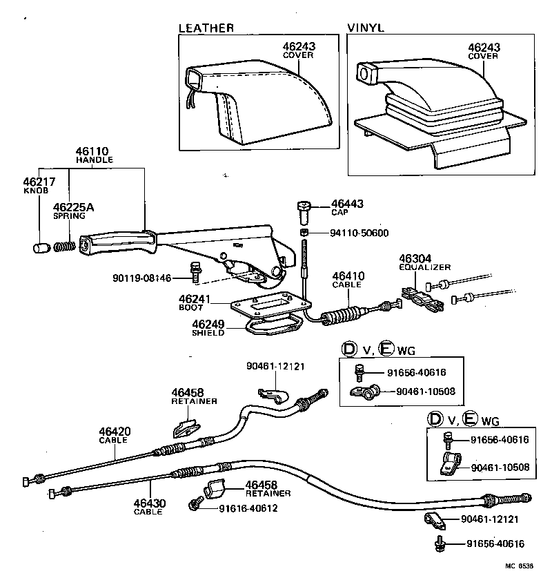 46430-14201 CABLE ASSY, PARKING BRAKE, NO.3 product image