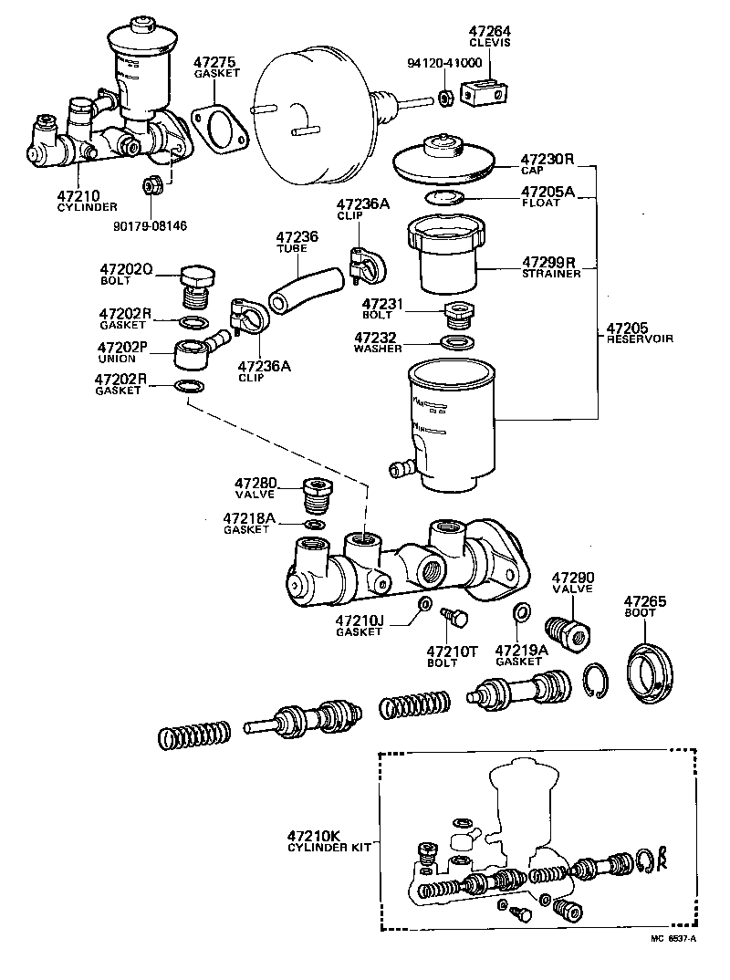 47202-14150 RESERVOIR SET, BRAKE MASTER CYLINDER(FOR REAR SIDE) product image