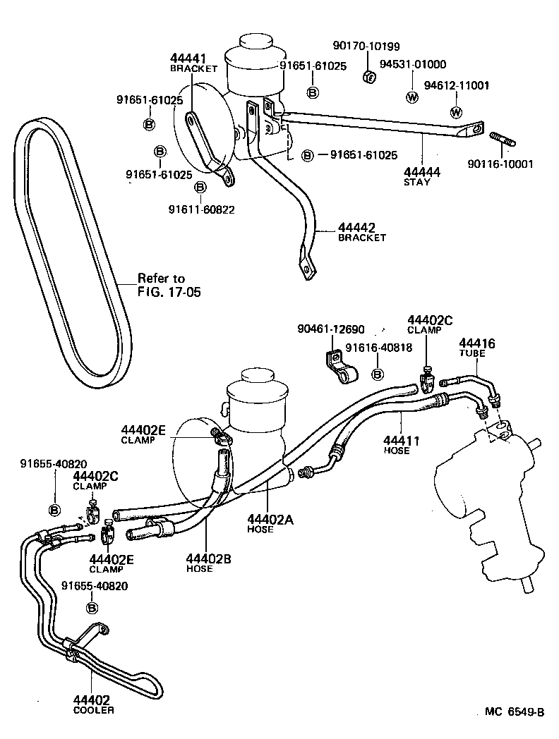 44449-30040 BRACKET, PRESSURE FEED HOSE SUPPORT, NO.2 product image