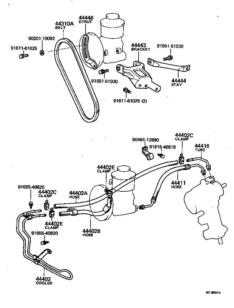 44449-30040 BRACKET, PRESSURE FEED HOSE SUPPORT, NO.2 product image
