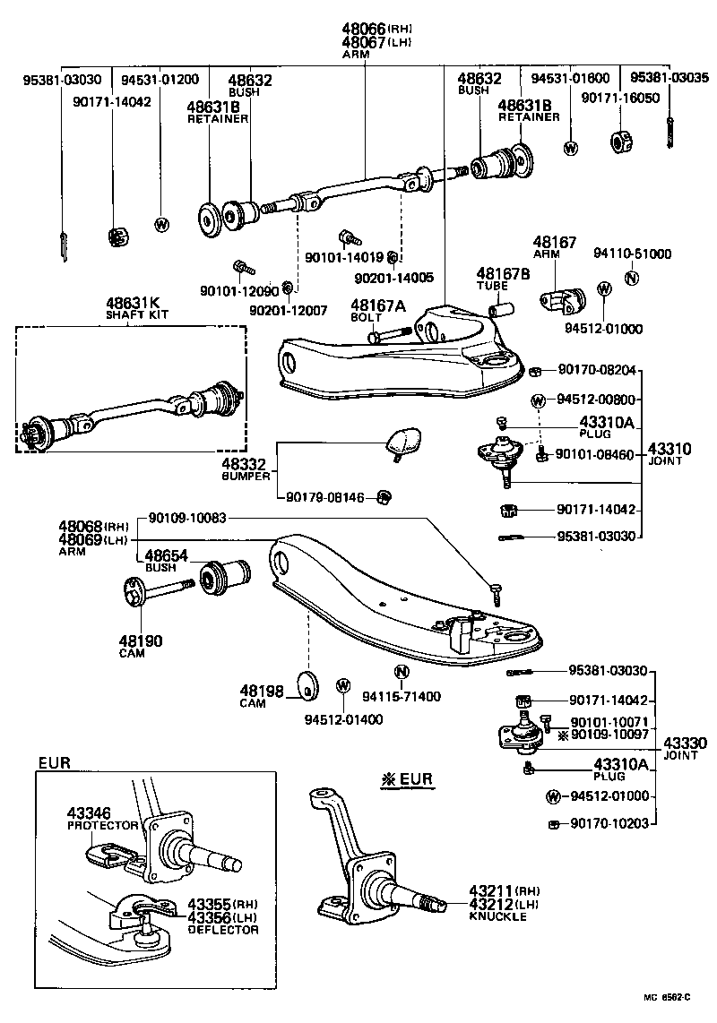 43211-28021 KNUCKLE, STEERING, RH product image