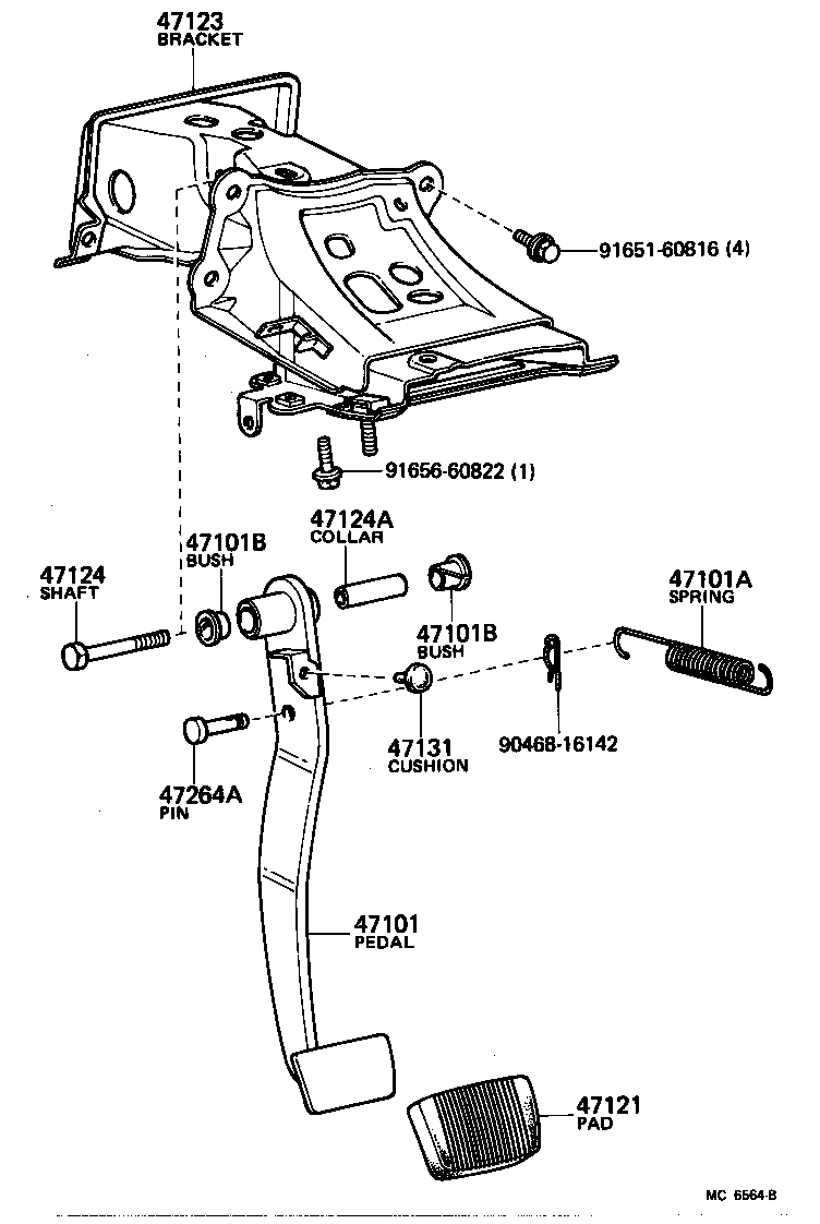 47101-30200 PEDAL SUB-ASSY, BRAKE product image