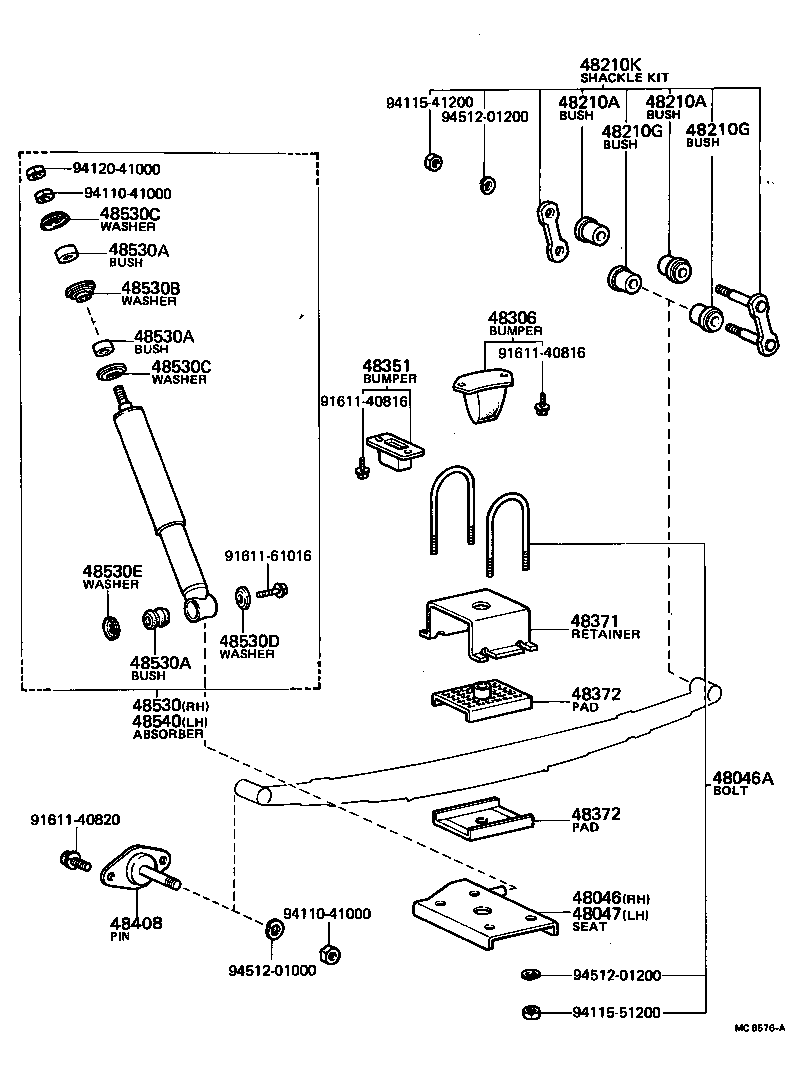 48516-21010 BRACKET, REAR SHOCK ABSORBER, UPPER RH product image