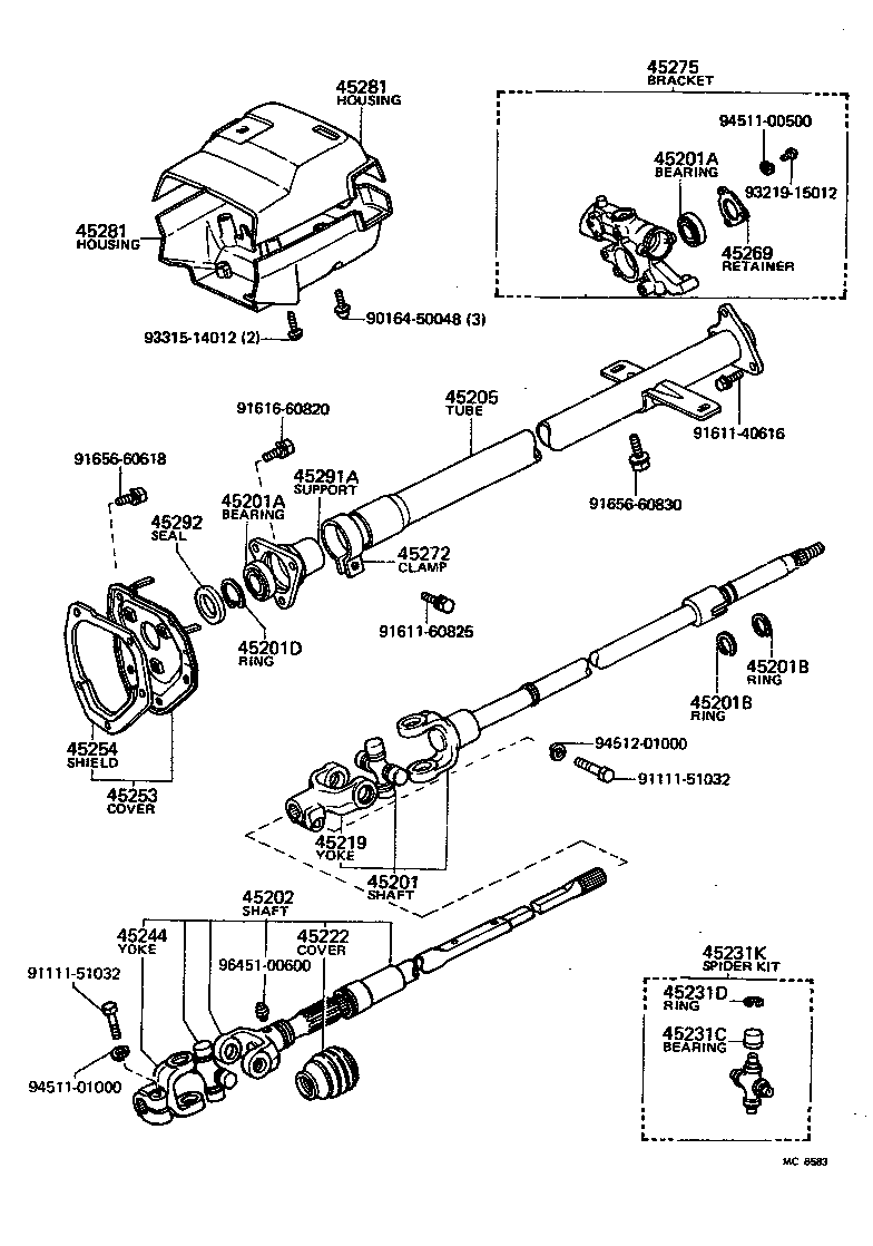 45280-22191 BRACKET, STEERING COLUMN, UPPER product image