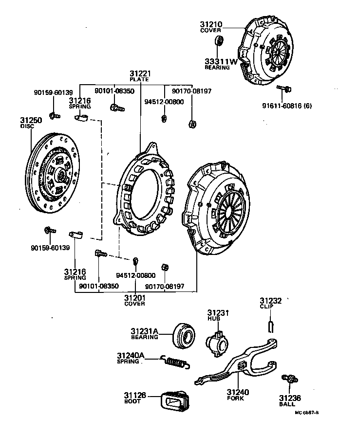 31240-35012 FORK ASSY, CLUTCH RELEASE product image