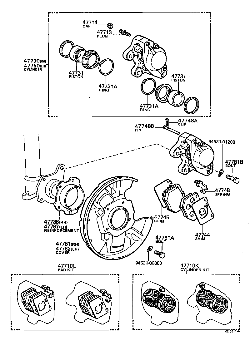 04479-20050 CYLINDER KIT, DISC BRAKE, FRONT product image
