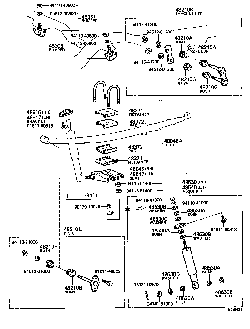 48046-30030 SEAT SUB-ASSY, SPRING U BOLT, RH product image