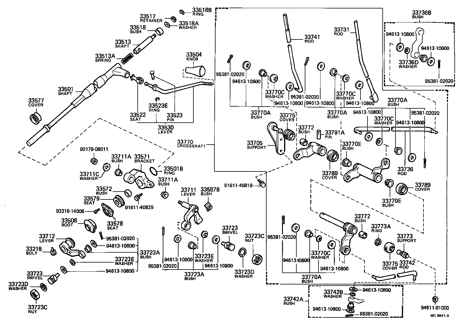 33501-30360 SHAFT SUB-ASSY, CONTROL (FOR COLUMN SHIFT) product image