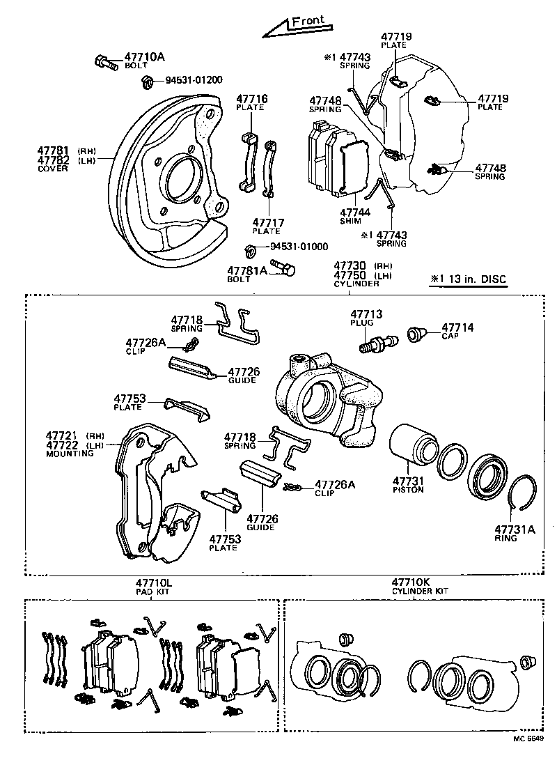 04465-14290 PAD KIT, DISC BRAKE, FRONT product image