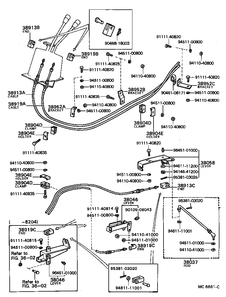 38901-93006 CABLE ASSY, PUSH PULL product image