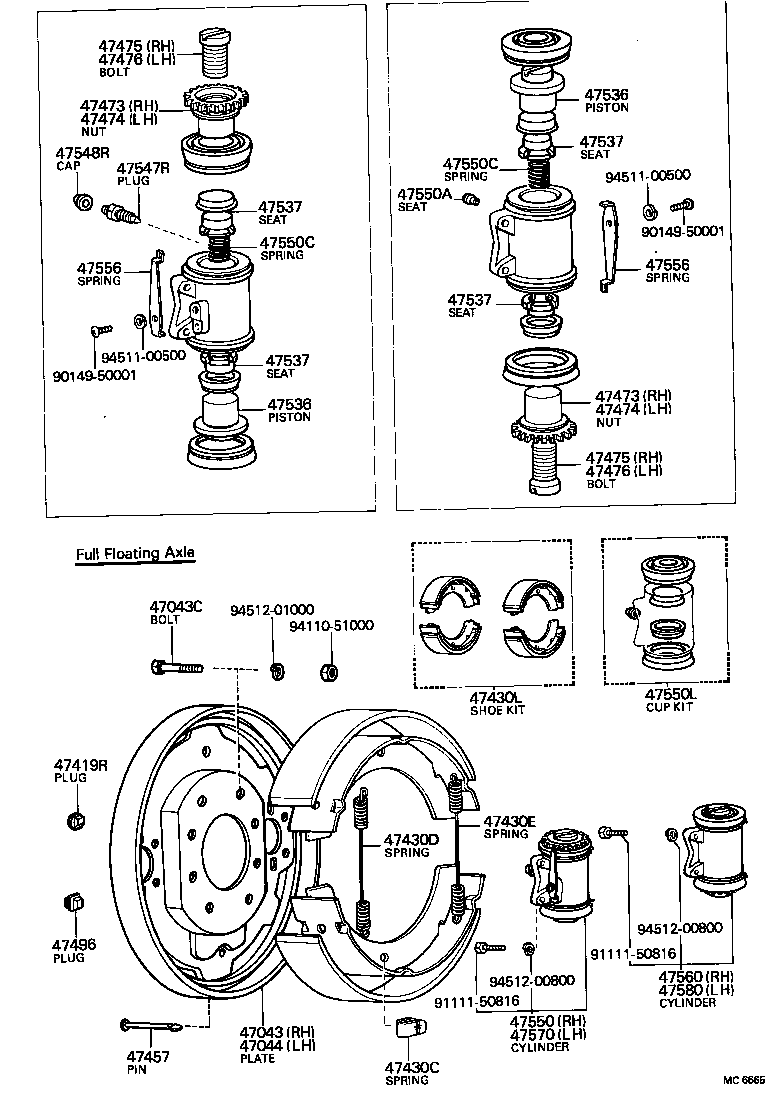 47552-35020 NUT, REAR WHEEL CYLINDER ADJUSTING, RH(FOR REAR BRAKE) product image