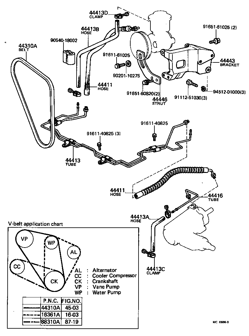 44381-60010 BRACKET, POWER STEERING IDLE PULLEY product image