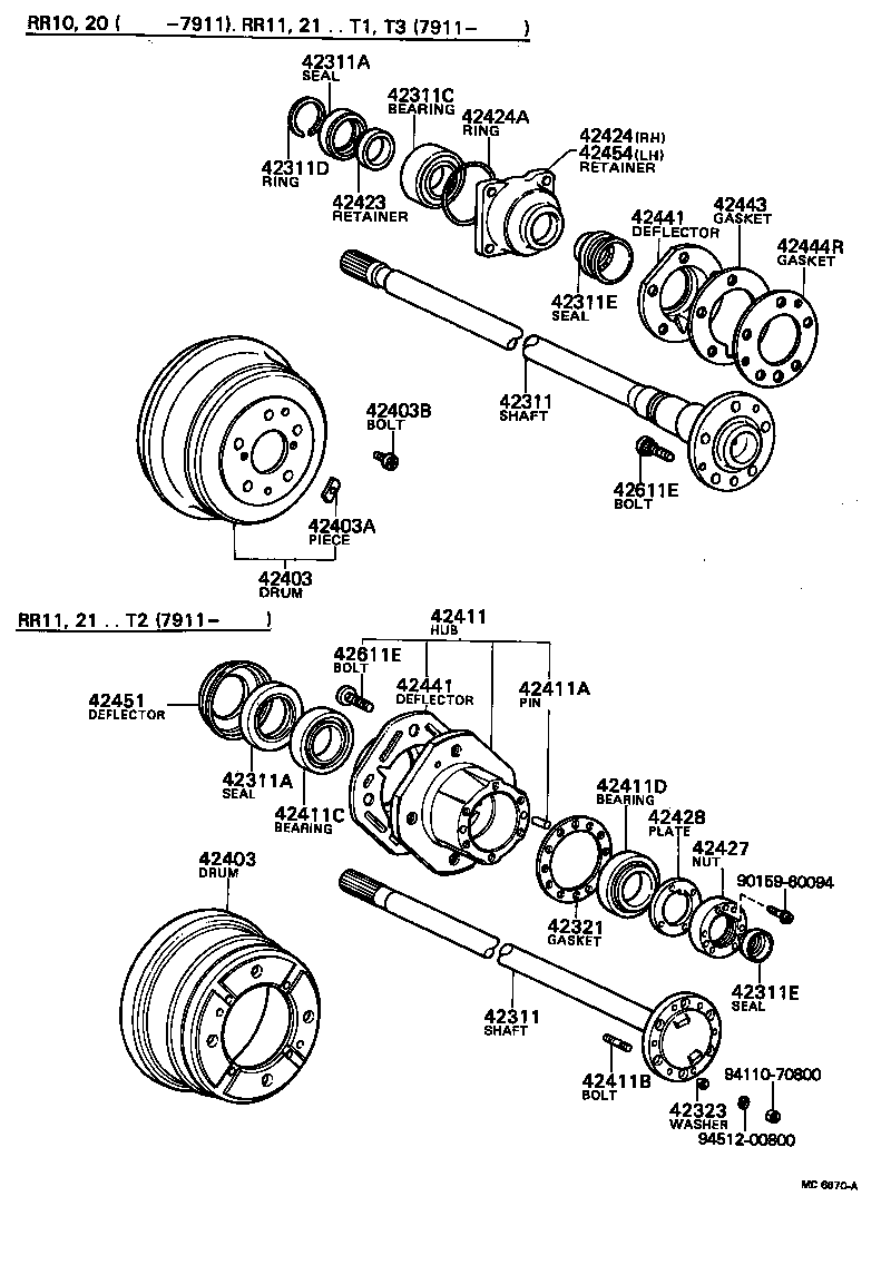 42421-26010 RETAINER, REAR AXLE BEARING, OUTER, RH product image