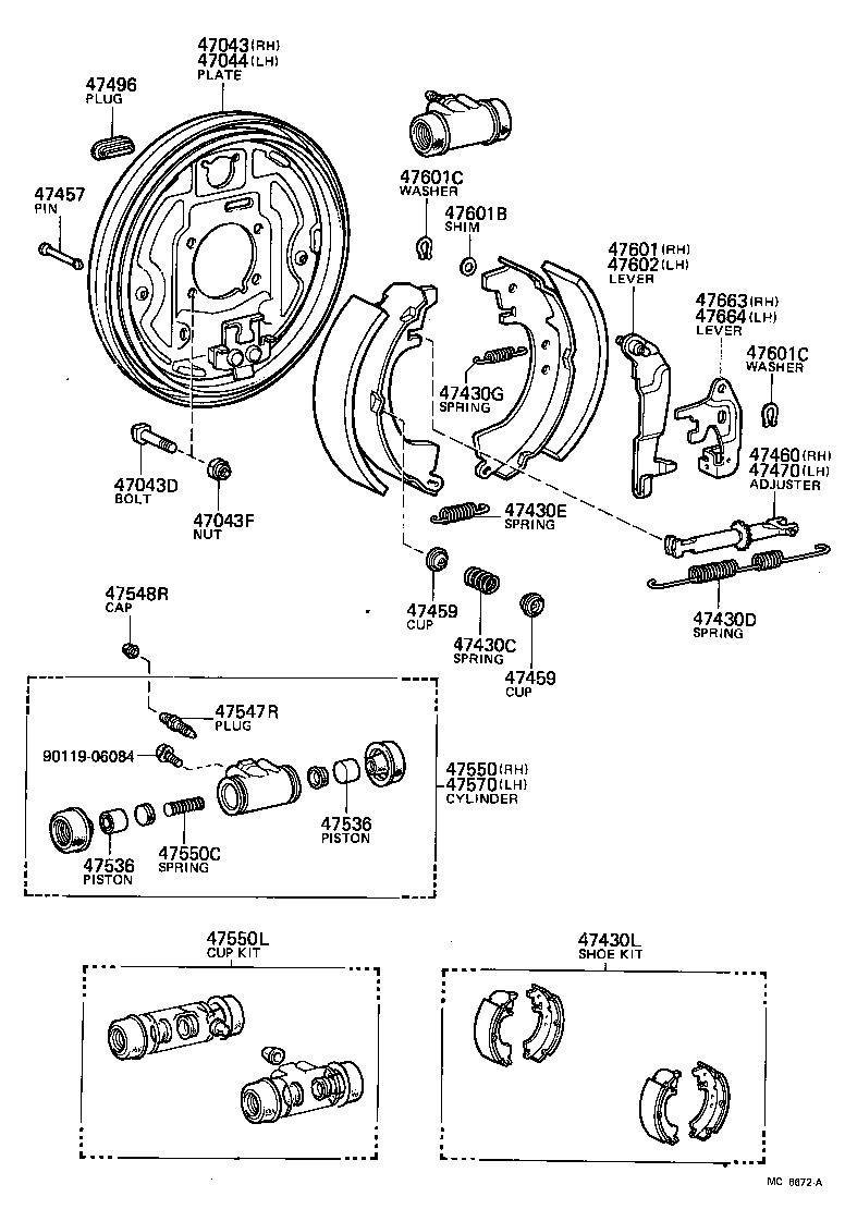 47473-28010 NUT, REAR WHEEL CYLINDER ADJUSTING, RH(FOR REAR BRAKE) product image