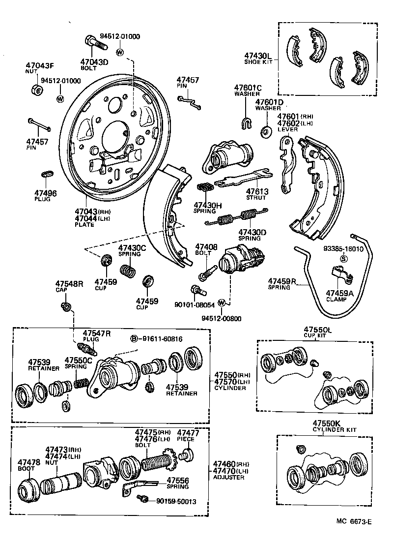 47473-28010 NUT, REAR WHEEL CYLINDER ADJUSTING, RH(FOR REAR BRAKE) product image
