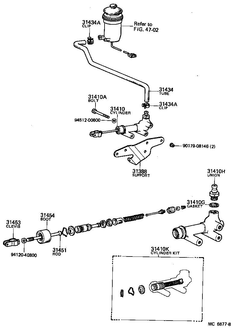 31451-28010 ROD, CLUTCH MASTER CYLINDER PUSH product image