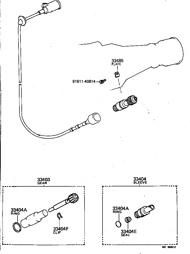 33482-39115 GEAR SUB-ASSY, SPEEDOMETER DRIVEN (MTM) product image