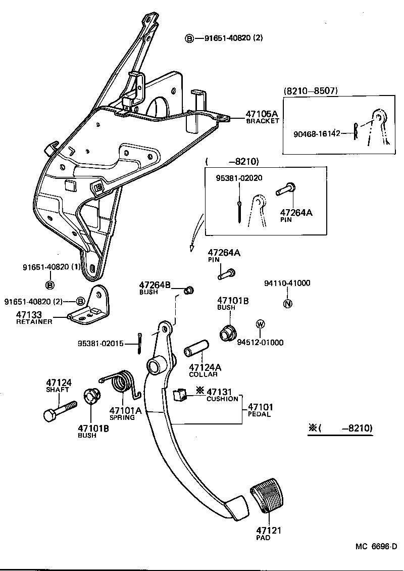 47101-27080 PEDAL SUB-ASSY, BRAKE product image