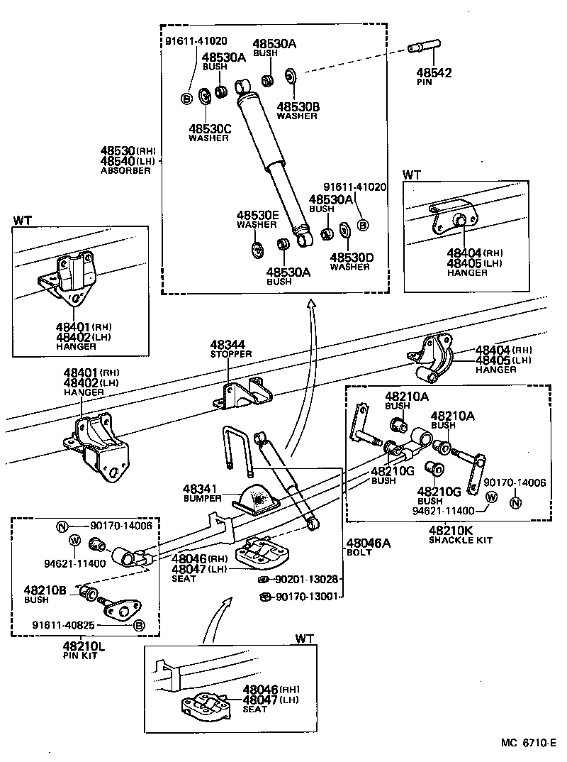 48047-27030 SEAT SUB-ASSY, SPRING U BOLT, LH product image