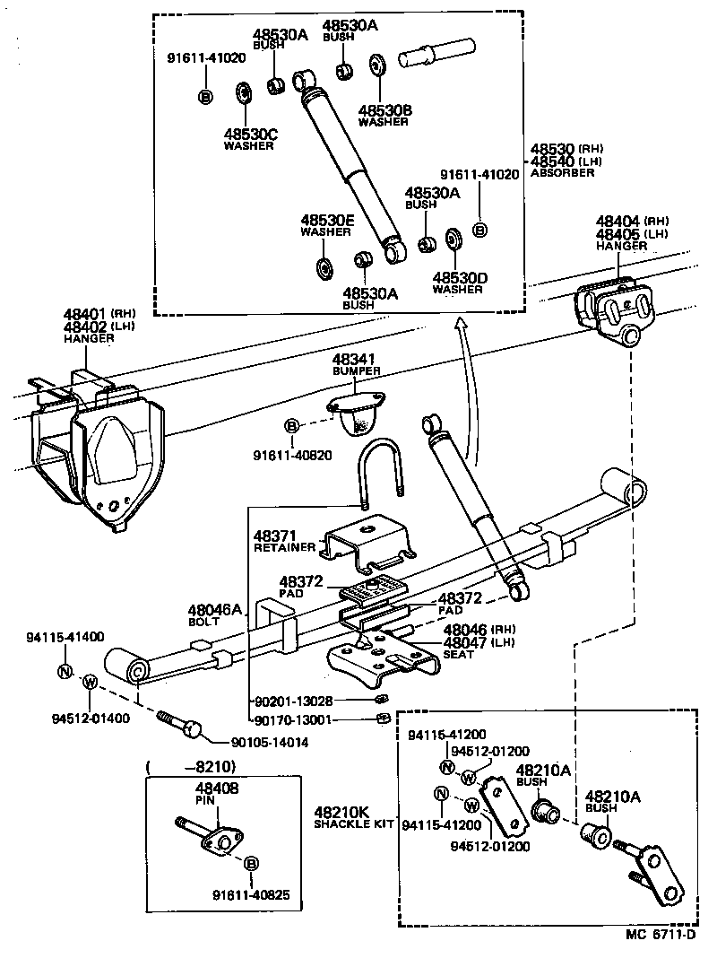 48542-26020 PIN, SHOCK ABSORBER UPPER PIVOT, REAR product image