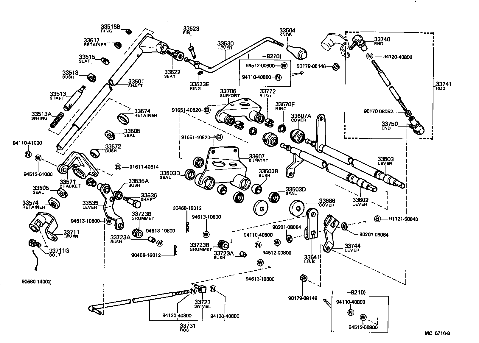 33513-26020 SHAFT, CONTROL SHAFT BRACKET, UPPER product image