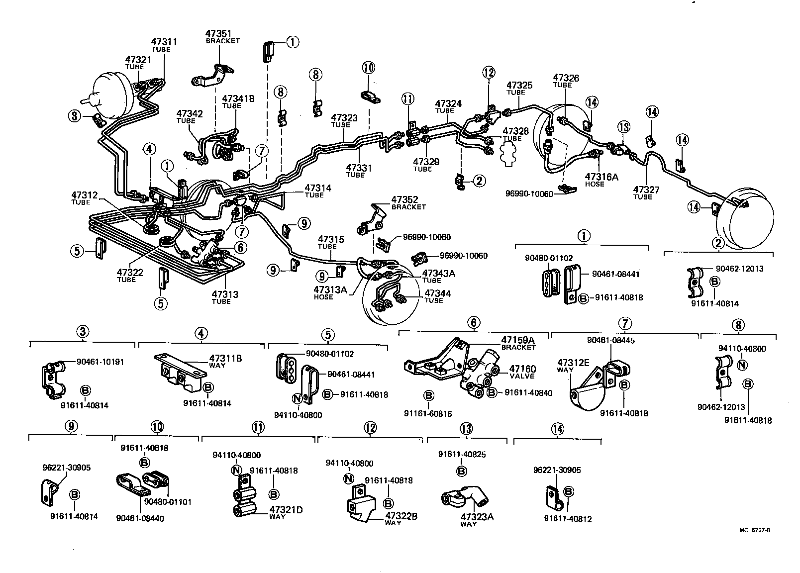 47311-27062 TUBE, FRONT BRAKE, NO.1 product image