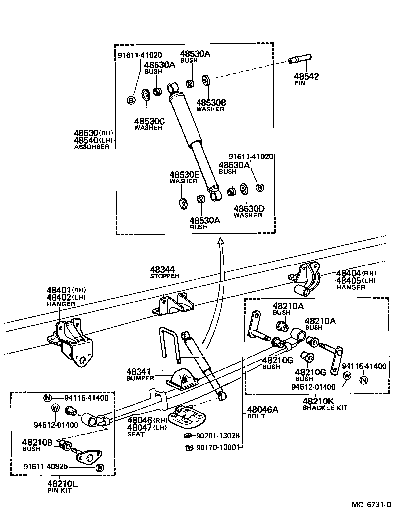 48542-26020 PIN, SHOCK ABSORBER UPPER PIVOT, REAR product image
