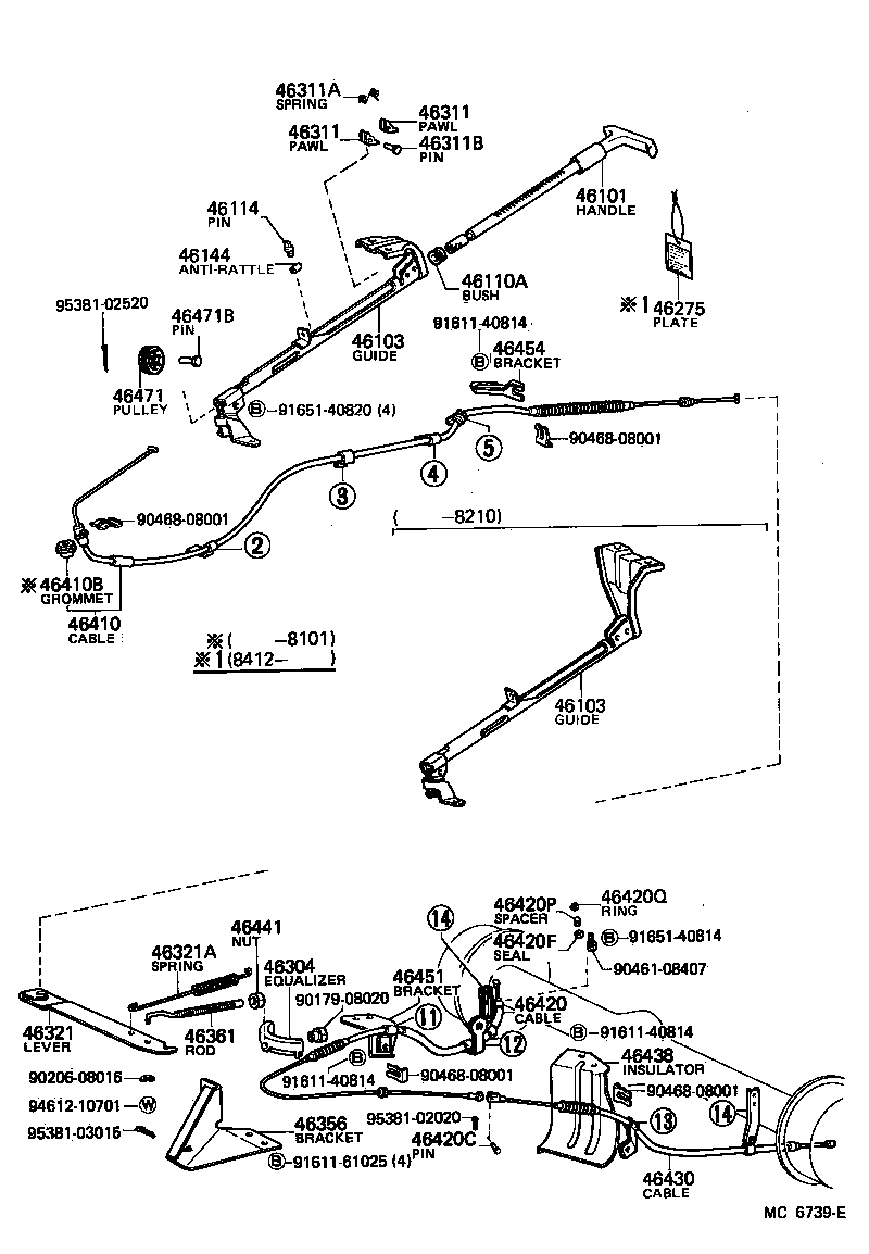46321-27050 LEVER, PARKING BRAKE INTERMEDIATE product image