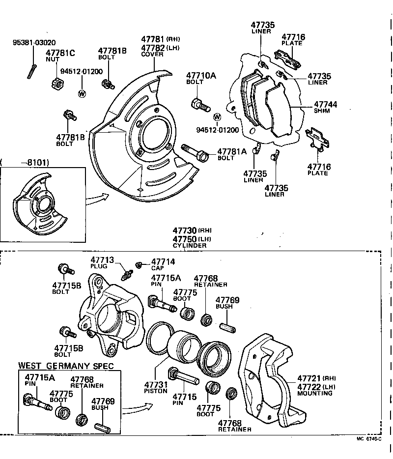 04491-30101 PAD KIT, DISC BRAKE, FRONT product image