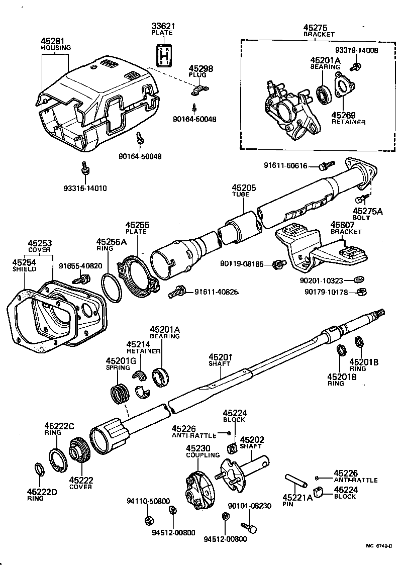 45807-30100 BRACKET SUB-ASSY, STEERING COLUMN UPPER SUPPORT product image