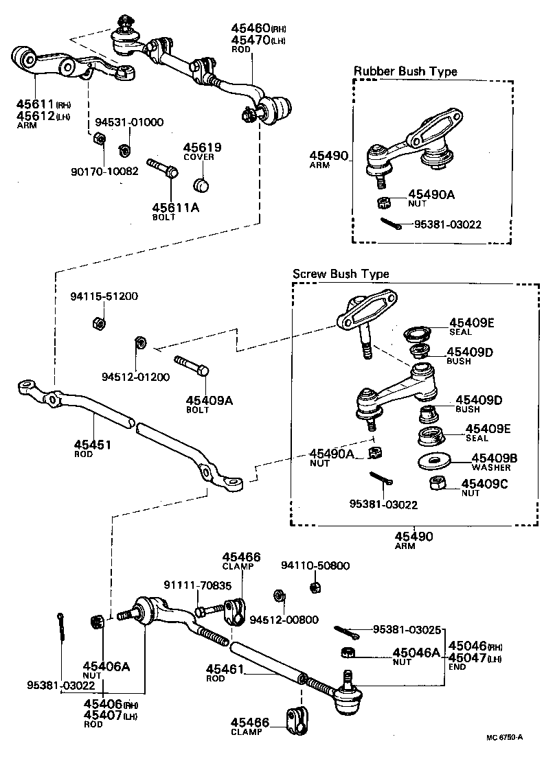 45451-30160 ROD, STEERING RELAY product image