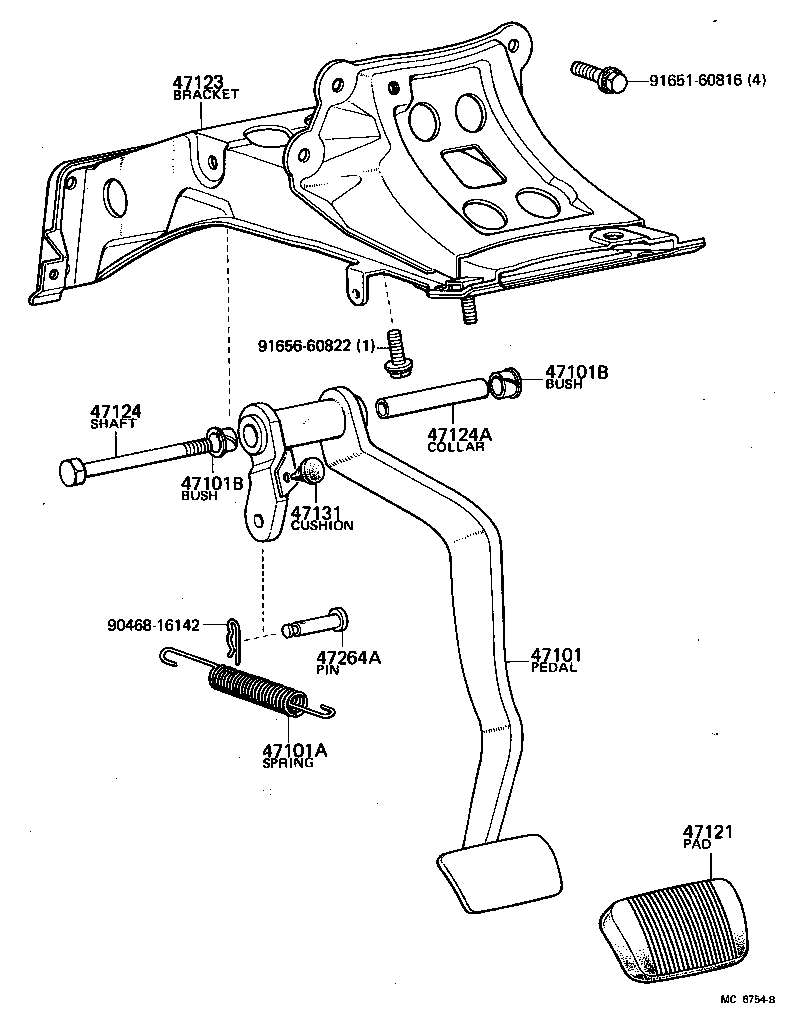 47101-30200 PEDAL SUB-ASSY, BRAKE product image