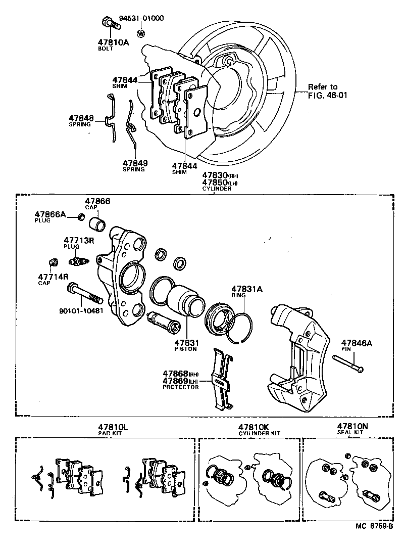 47730-30070 CYLINDER ASSY, DISC BRAKE, REAR RH product image