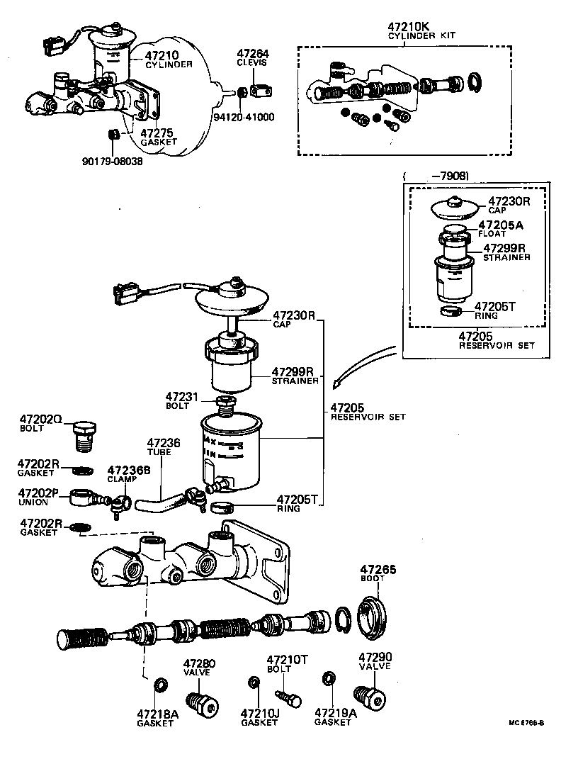 47202-20180 RESERVOIR SET, BRAKE MASTER CYLINDER(FOR REAR SIDE) product image