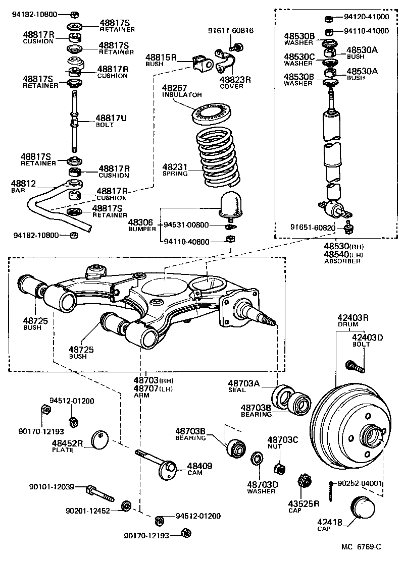 Toyota 48257-16010 INSULATOR, REAR COIL SPRING