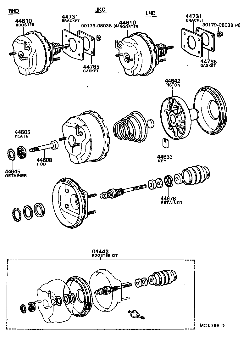 04443-12190 BOOSTER KIT, BRAKE product image